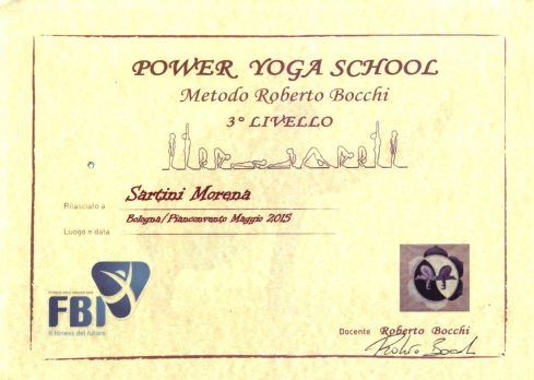 2015 - Attestato di Asthanga Yoga 3° Livello